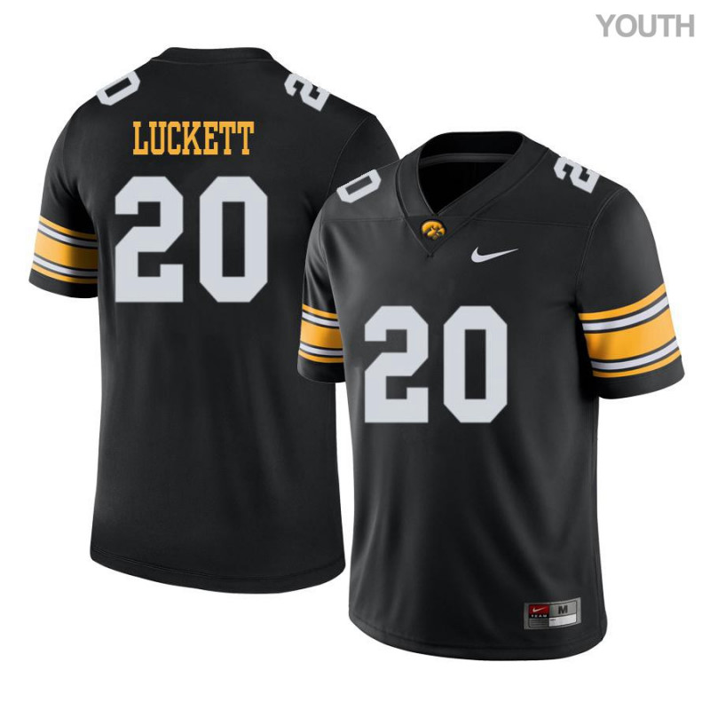 Youth Iowa Hawkeyes NCAA #20 Keontae Luckett Black Authentic Nike Alumni Stitched College Football Jersey AF34S85IW